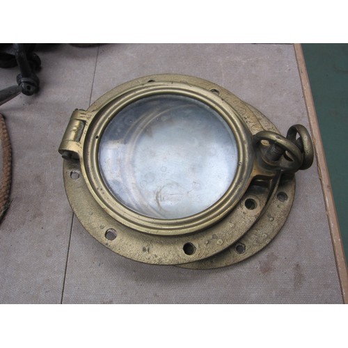 8081 - Two ship’s port holes, 31cm diameter