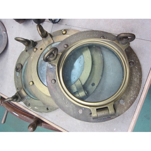 8088 - Three ship’s port holes, one with glass a/f, one 37cm diameter