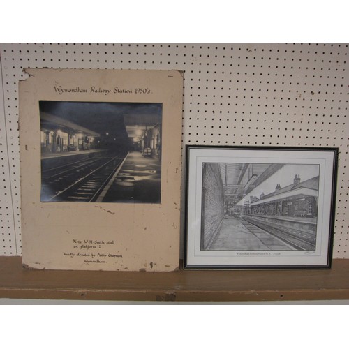 8204 - Various framed and glazed maps, black and white photographs and pictures relating to Wymondham Railw... 