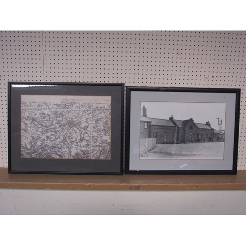 8204 - Various framed and glazed maps, black and white photographs and pictures relating to Wymondham Railw... 