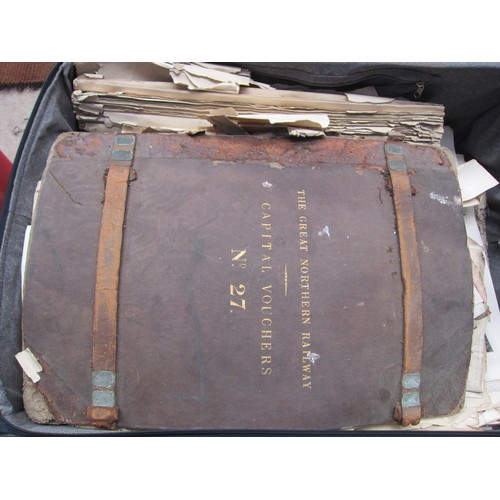 8250 - A suitcase containing a large quantity of mostly GNR Capital Vouchers and ephemera, telegrams etc