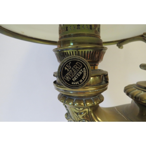 1003 - A 19th Century Aladdin style brass oil lamp