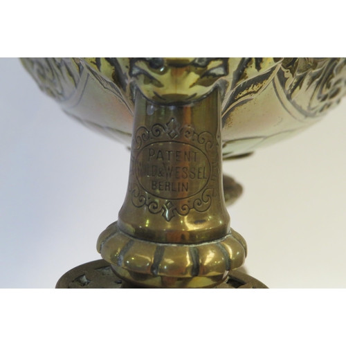 1003 - A 19th Century Aladdin style brass oil lamp