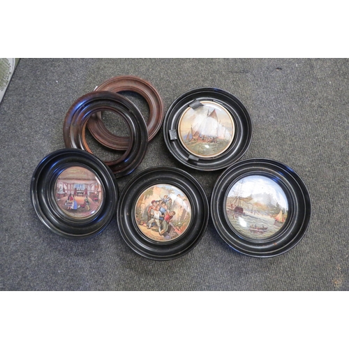 1238 - A quantity of 19th Century pictorial paste pot lids and frames          (E) £10-20