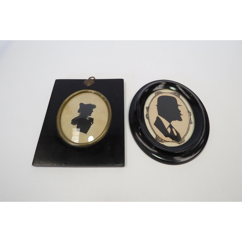 1293 - Two silhouettes: Edwardian oval depicting George Ridley of Sheffield and 19th Century opal depicting... 