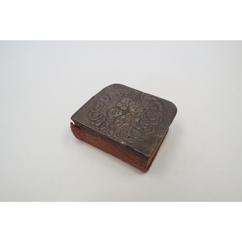 1294 - A miniature antique silver fronted Hymn book, with angel decoration.  Birmingham 1904