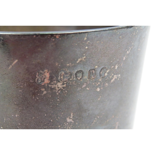 1313 - A Victorian silver beaker, monogrammed, 9.5cm tall