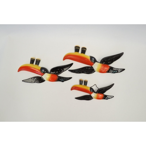 1315 - A set of three Carlton Ware Guinness Toucan wall hanging plaques