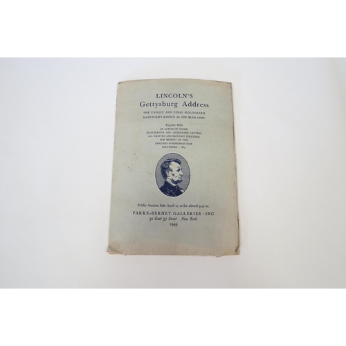 1320 - Lincoln's Gettysburg Address, the Unique and Final Holograph Manuscript, Parke Benet sale catalogue,... 