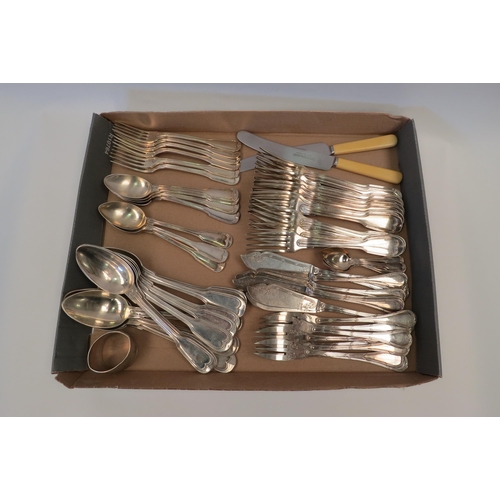 1322 - A collection of silver plated cutlery and a napkin ring