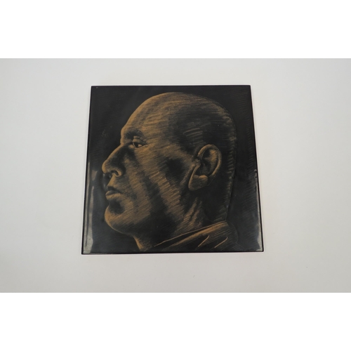 1342 - A Cooperativa Ceramica Imola Italian ceramic tile depicting Mussolini, 1970's, 20cm x 20cm