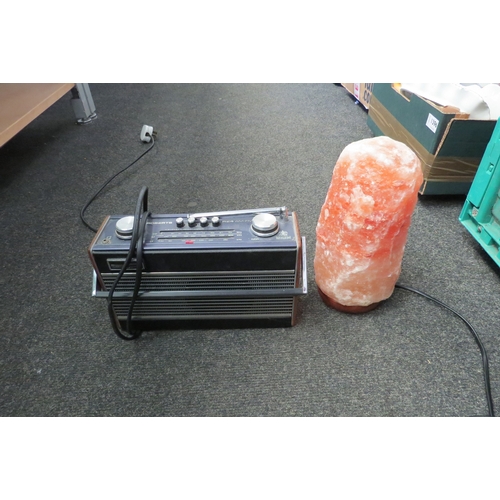 1402 - A vintage Roberts radio and a contemporary stylised salt rock lamp (2)         (E) £10-15