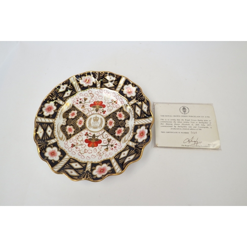 1420 - A Royal Crown Derby Imari pattern cup and saucer 1128 XL, bowl 1128 XXXVII, saucer 1128 XLII and pla... 