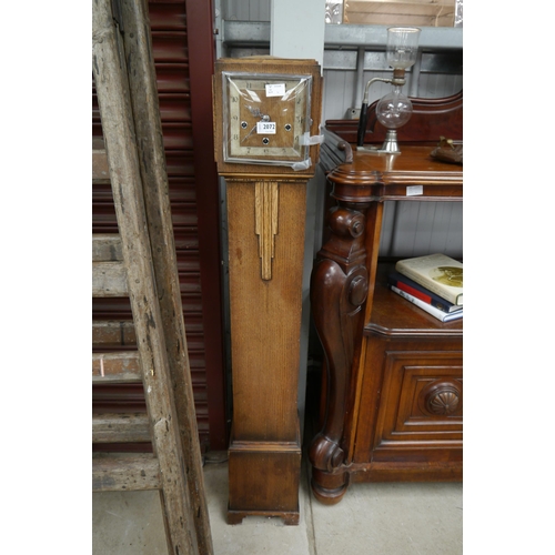 2072 - A late Deco style oak grandmother clock