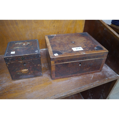 2141 - Two Georgian inlaid boxes for restoration