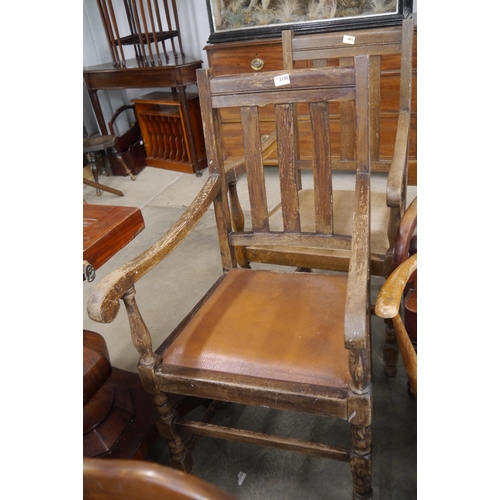 2198 - Two 1930's carver chairs    (E) £10-15