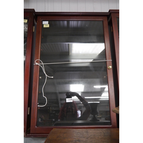 2248 - A collectors wall hanging cupboard with glass shelves   (E) £10-15