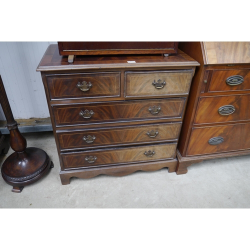 2255 - A mahogany two over three chest of drawers