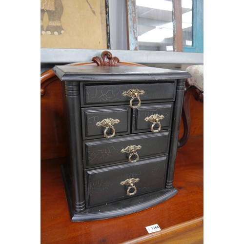 2264 - A black painted Jewellery chest of drawers