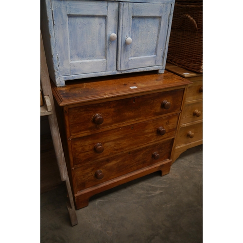 2314 - A Victorian pine chest of three drawers