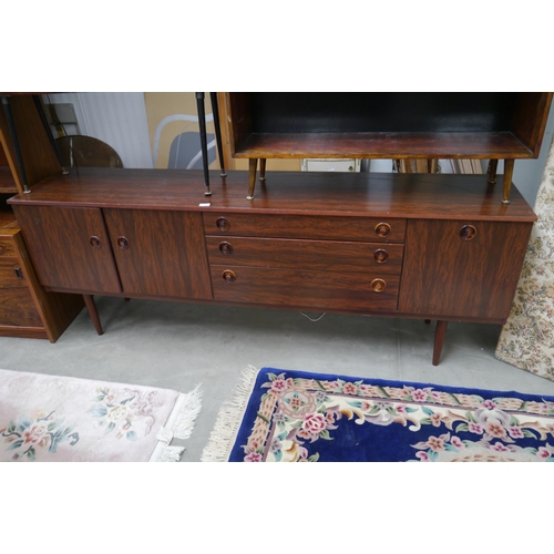 2336 - A mid 20th Century exotic laminate sideboard 198cm wide