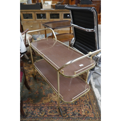 2352 - A mid Century long two tier drinks trolley   (E) £8-12