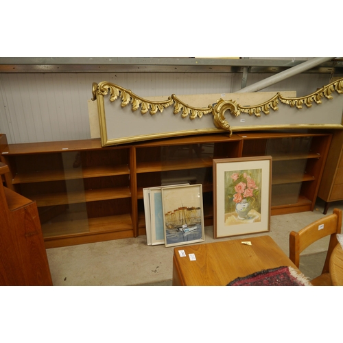 2417 - Three 1960's half-height glazed bookcases and another open bookcase (4)