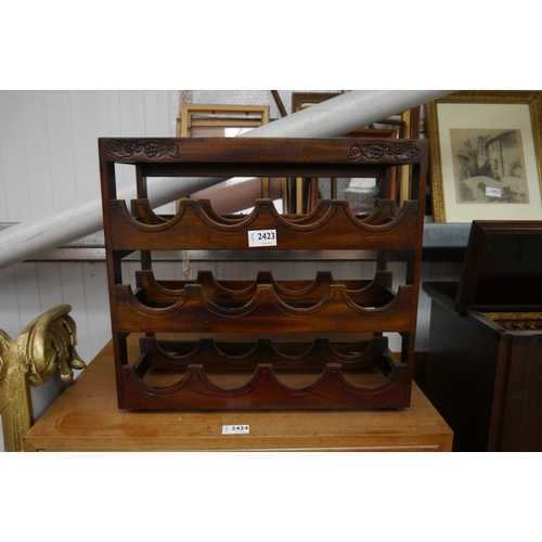 2423 - A mahogany wine rack