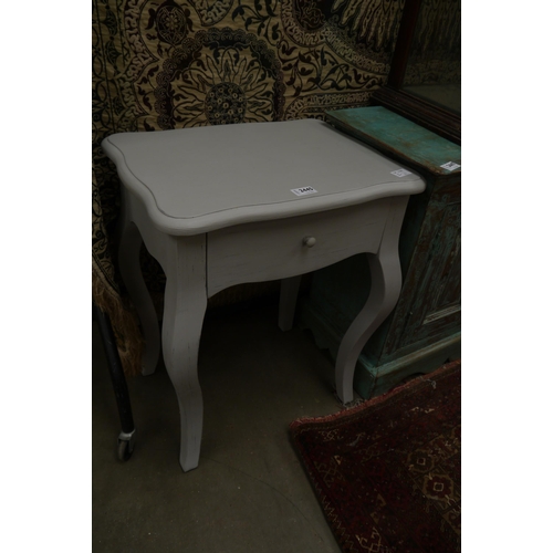 2445 - A grey painted single drawer occasional table