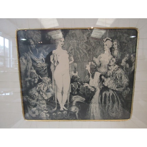 1421 - Norman Lindsay. Facsimile etching, c.1970's, framed and glazed, the whole approx. 48cm x 53cm