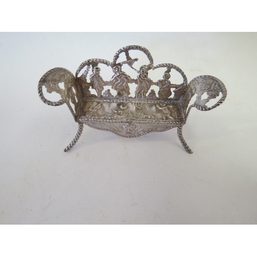 1099 - Fourteen Continental silver miniature sofas, chairs and stools, including the Coronation throne. Dat... 