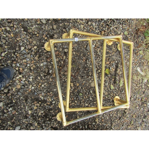 3380 - Two gold plated towel rails