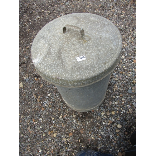 3390 - A galvanised lidded bin