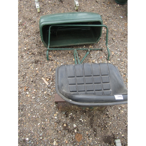 3442 - An Atco mower roller seat and collector