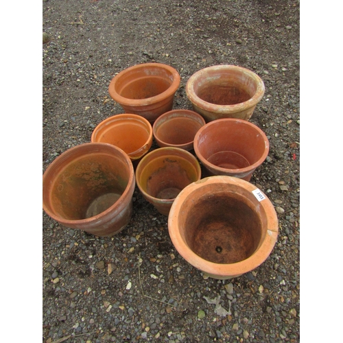 3455 - Eight mixed terracotta pots