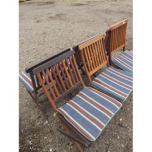 3460 - Six hardwood garden chairs