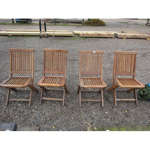 3528 - Four teak chairs