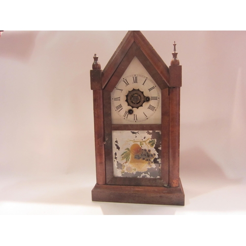 4304 - A Smith's chinoiserie mantel clock together with another mantel clock