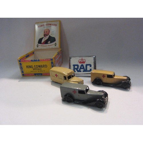 4312 - A set of three Dinky die-cast ambulances 