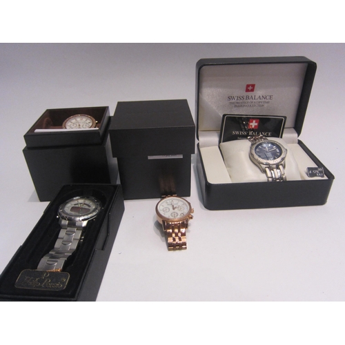 4423 - Two Michael Kors watches, Swiss balance watch and Philip Persio, all with boxes (4)