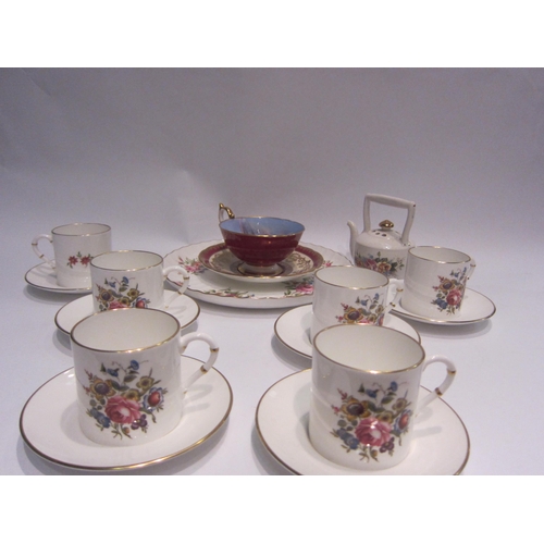 4448 - Six Royal Worcester coffee cans and saucers, Aynsley trio, etc.  (E)  £10-15