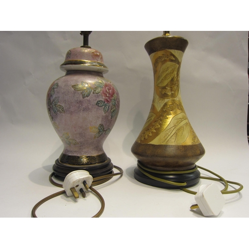 4460 - Two modern ceramic table lamps including ginger jar form example