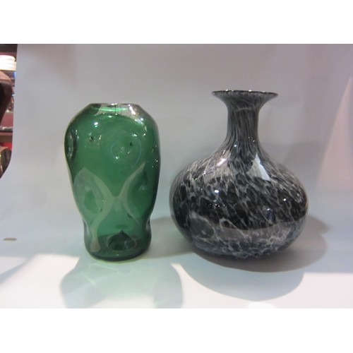 4296 - Two art glass vases including large bulbous bodied example, 30cm tall