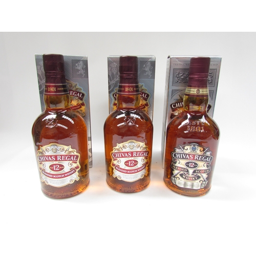 9020 - Chivas Regal 12 years old blended Scotch Whisky, 70cl, boxed x 3