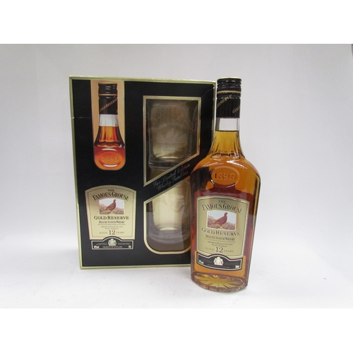 9042 - The Famous Grouse Gold Reserve 12 year old Deluxe Scotch Whisky 70cl boxed in gift set with two glas... 