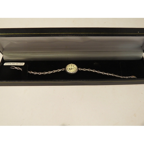 4336 - A Carvel Japan silver lady's watch in case