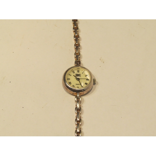 4336 - A Carvel Japan silver lady's watch in case