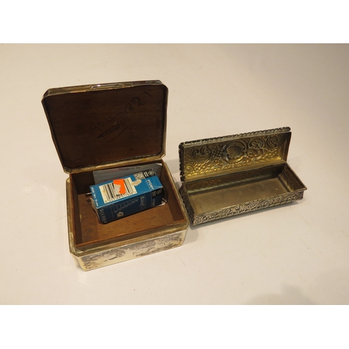 4344 - A silver cigarette box presented to S/Ldr. R.E. Shaw RAF Exeter 16 Oct. 1942, Birmingham assay and a... 