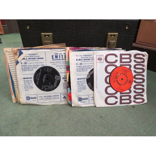 4247 - Two cases containing a quantity of assorted vinyl LP's, 78's and stand etc. including Beatles single... 