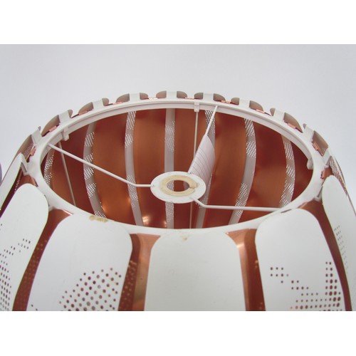 2401 - An Ikea  'Overud' white metal and copper contemporary pendant lampshade. 34cm high x 45cm   (E) £8-1... 